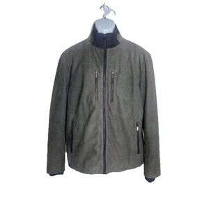 Zegna Sport Lambskin Grey Insulated Jacket Wool Collar Cuffs Men XL